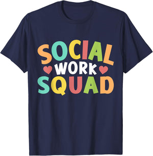 Social Work Squad Graduation Worker Job Social T-Shirt - T-Shirt | Navy