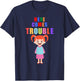Here comes trouble funny redhair girl kids gift T-Shirt - T-Shirt | Navy