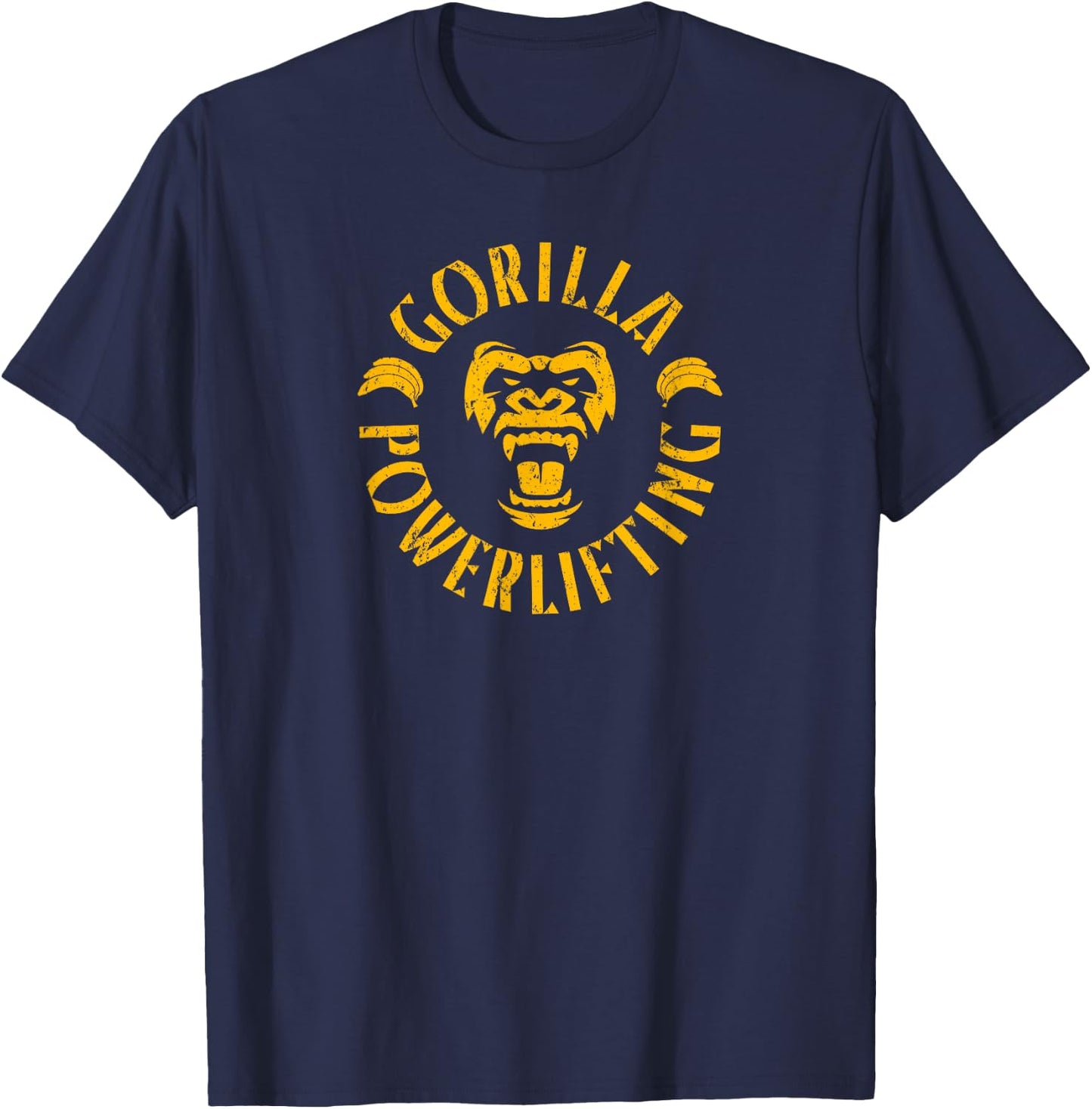 Gorilla Powerlifting Lift Heavy Double-sided T-Shirt - T-Shirt | Navy