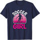 Cute Soccer Girl Pink Soccer Player Women Girls T-Shirt - T-Shirt | Navy