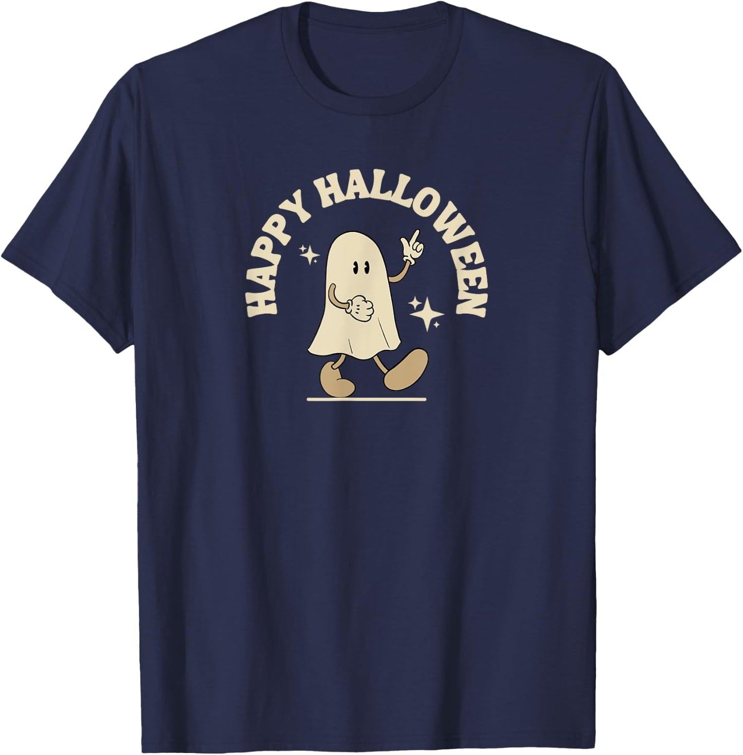 Happy Halloween Ghost T-Shirt - T-Shirt | Navy
