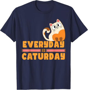 Everyday is Caturday Cat Lovers T-Shirt - T-Shirt | Navy