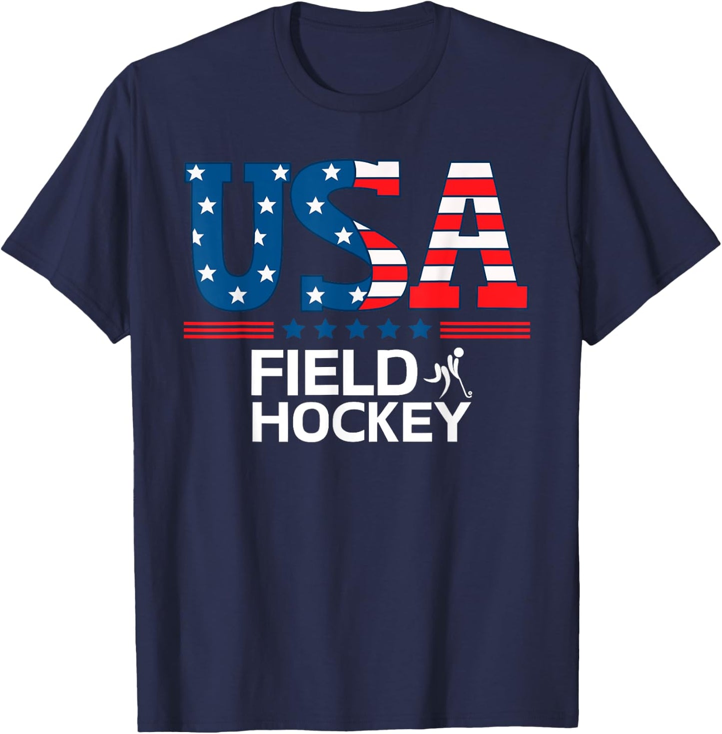 United States Flag Field Hockey USA Team Sport Field Hockey T-Shirt - T-Shirt | Navy
