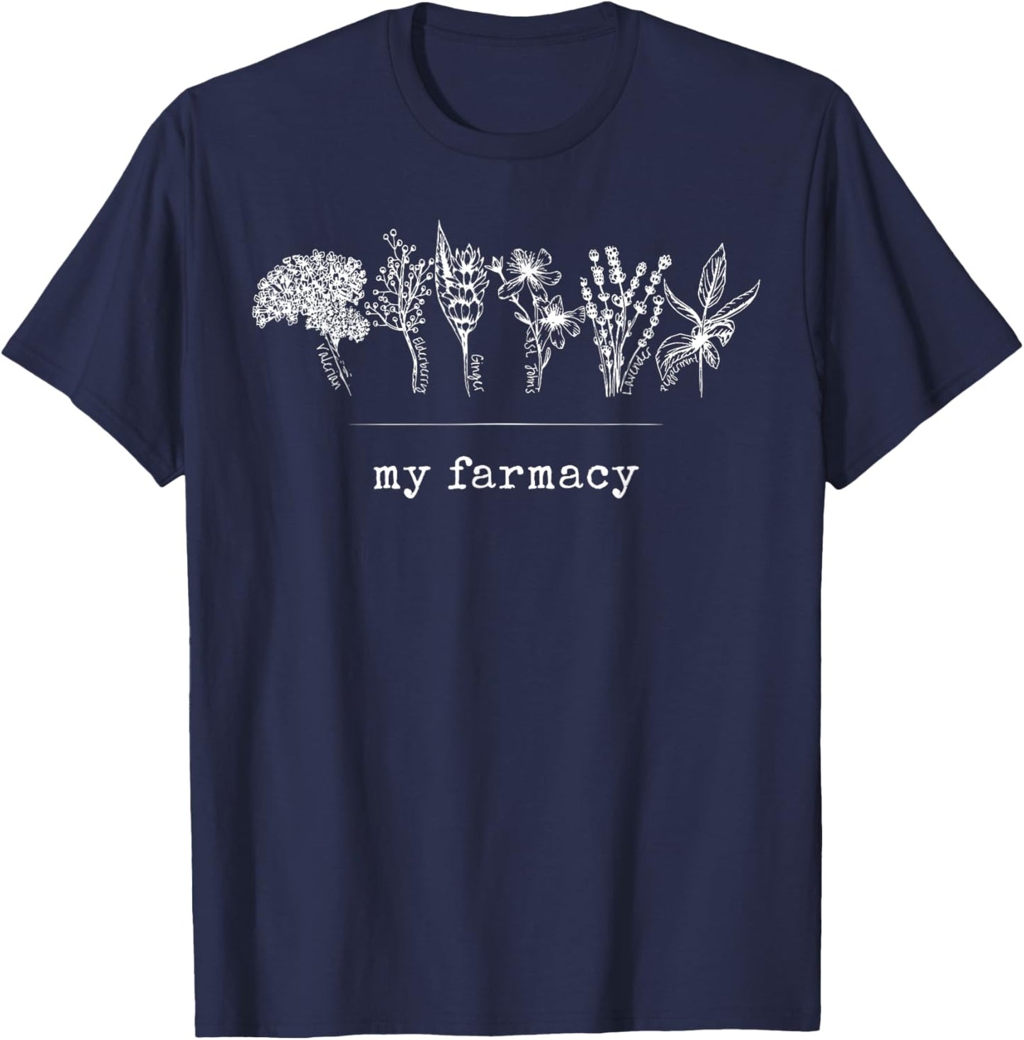 Retro Herbal My Farmacy Plants Medicinal Farmacy Apothecary T-Shirt - T-Shirt | Navy