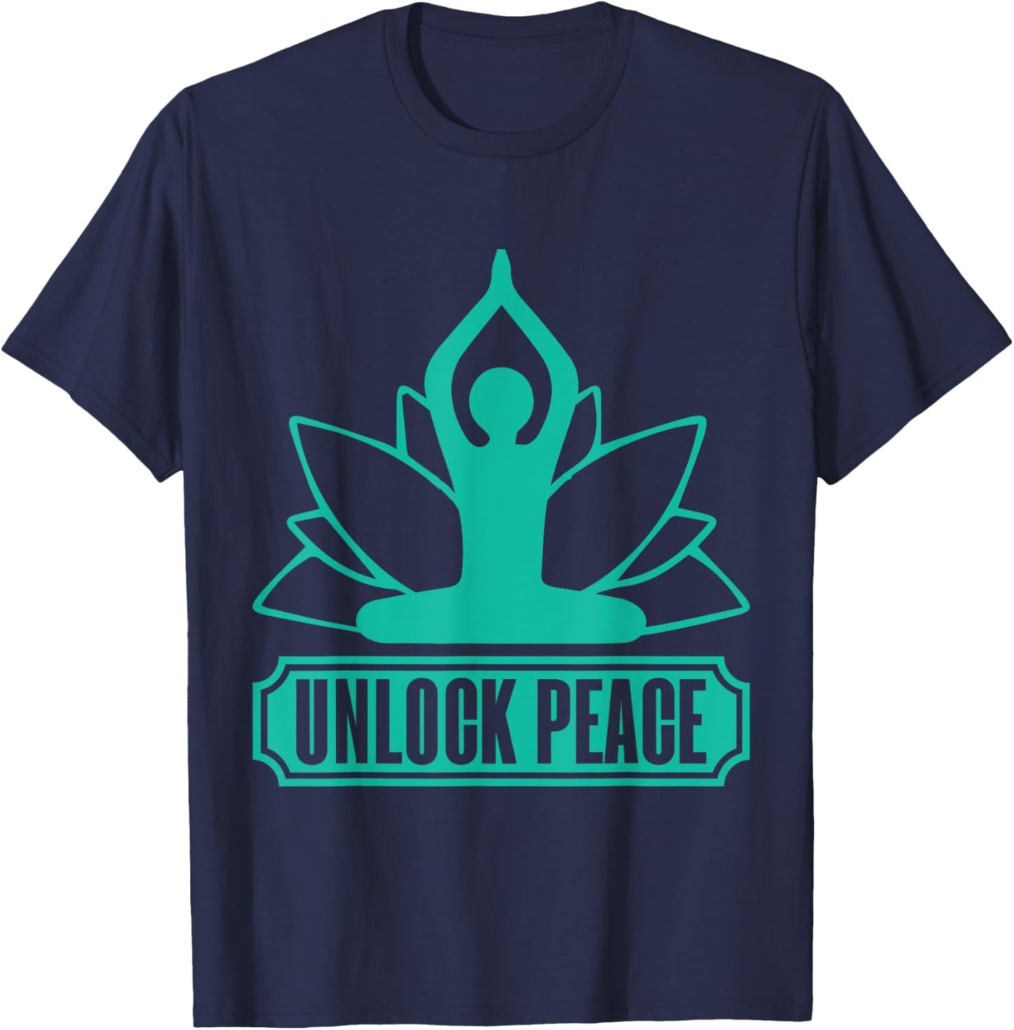 Unlock Peace Meditation T-Shirt - T-Shirt | Navy