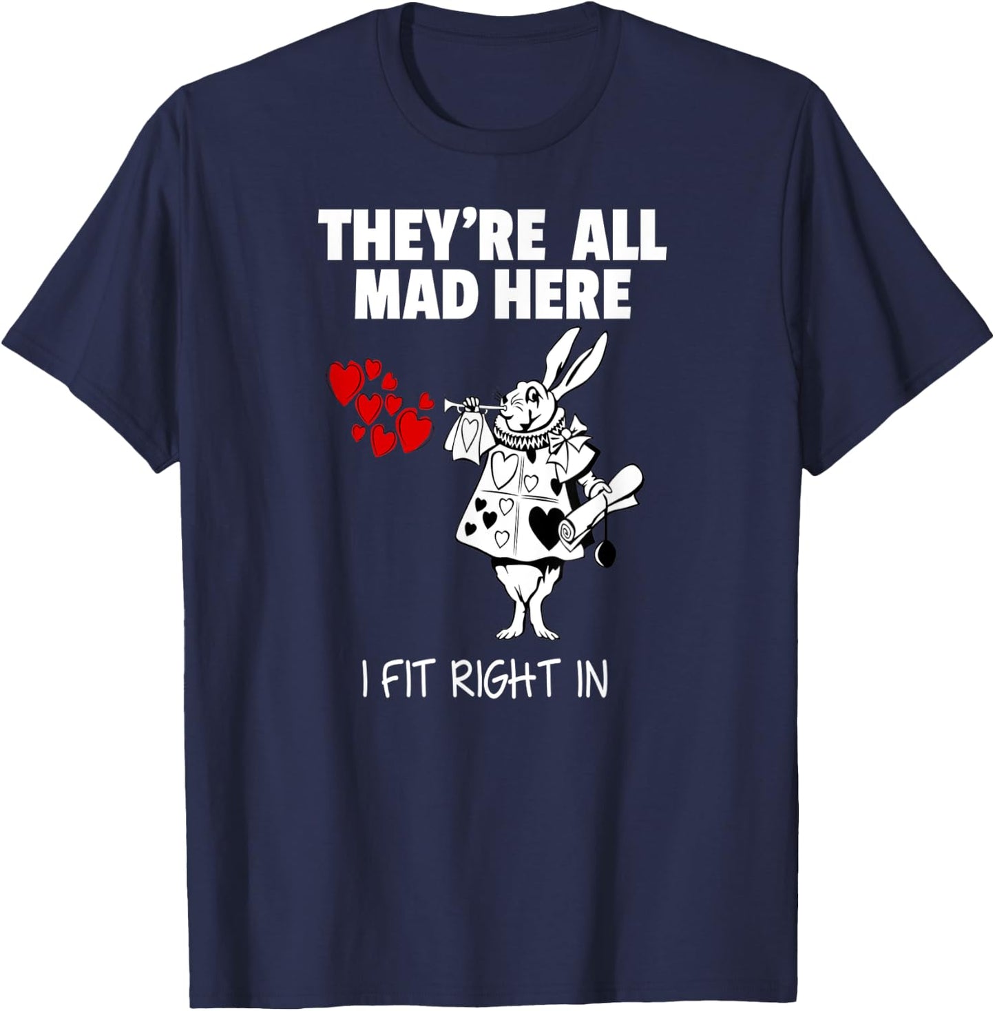 Alice in Wonderland White Rabbit Shirt T-Shirt - T-Shirt | Navy