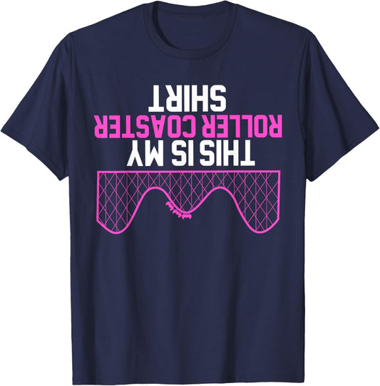 This Is My Roller Coaster Funny Roller Coaster T-Shirt - T-Shirt | Navy