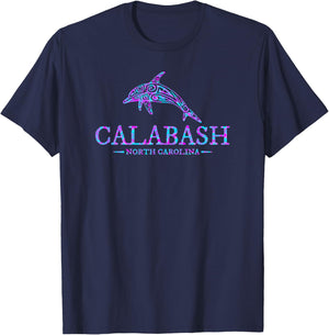 Calabash North Carolina Dolphin Souvenir Boys Girls T-Shirt - T-Shirt | Navy