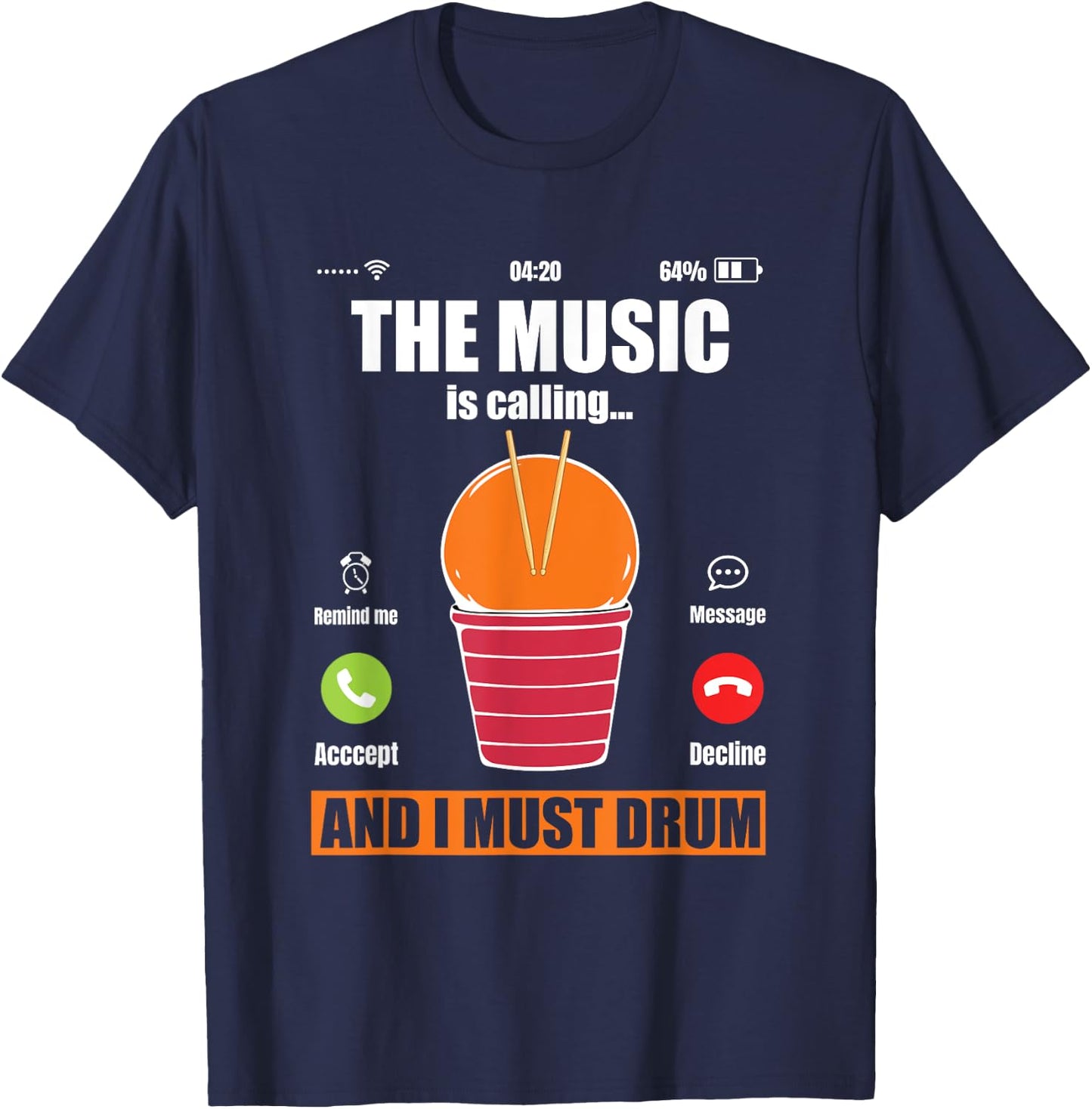 Funny Cardio Drumming Workout Gym Fitness Class Exercise T-Shirt - T-Shirt | Navy
