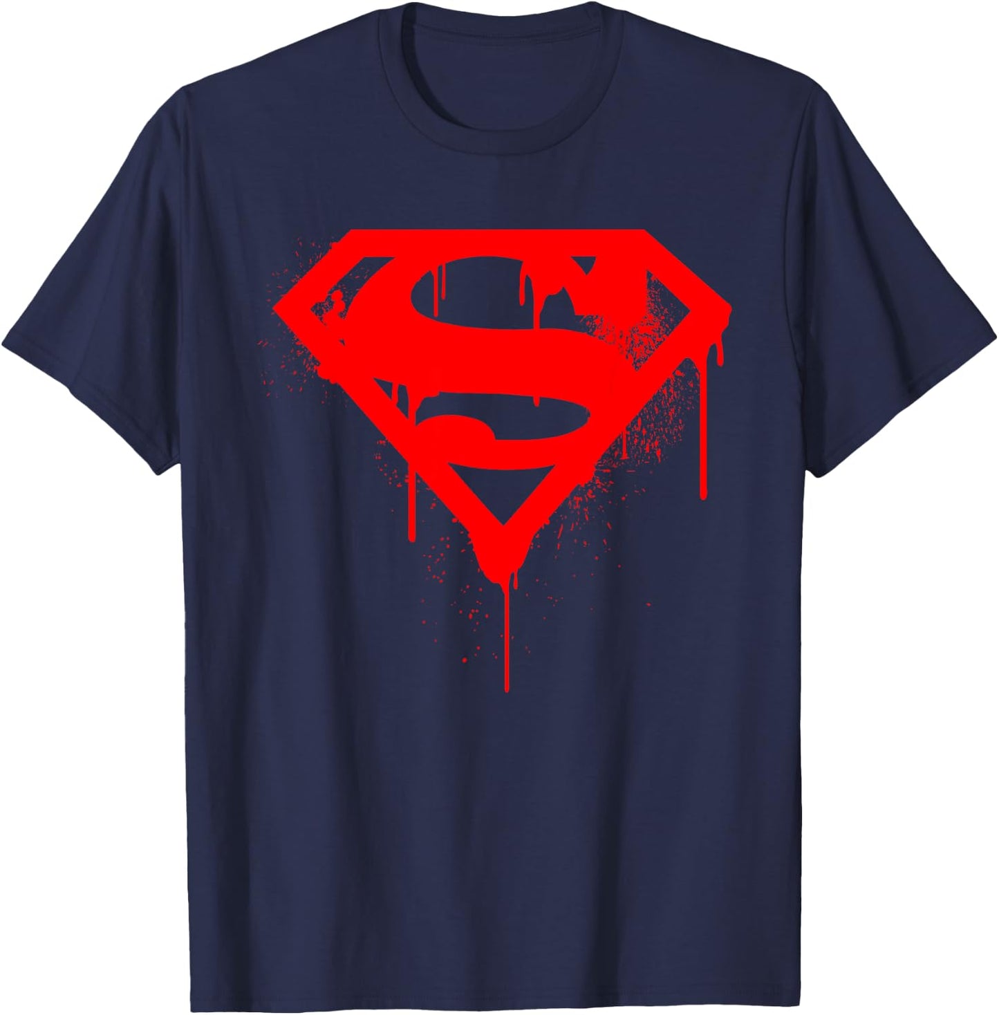 DC Superman Logo Doomsday Red Graffiti T-Shirt - T-Shirt | Navy