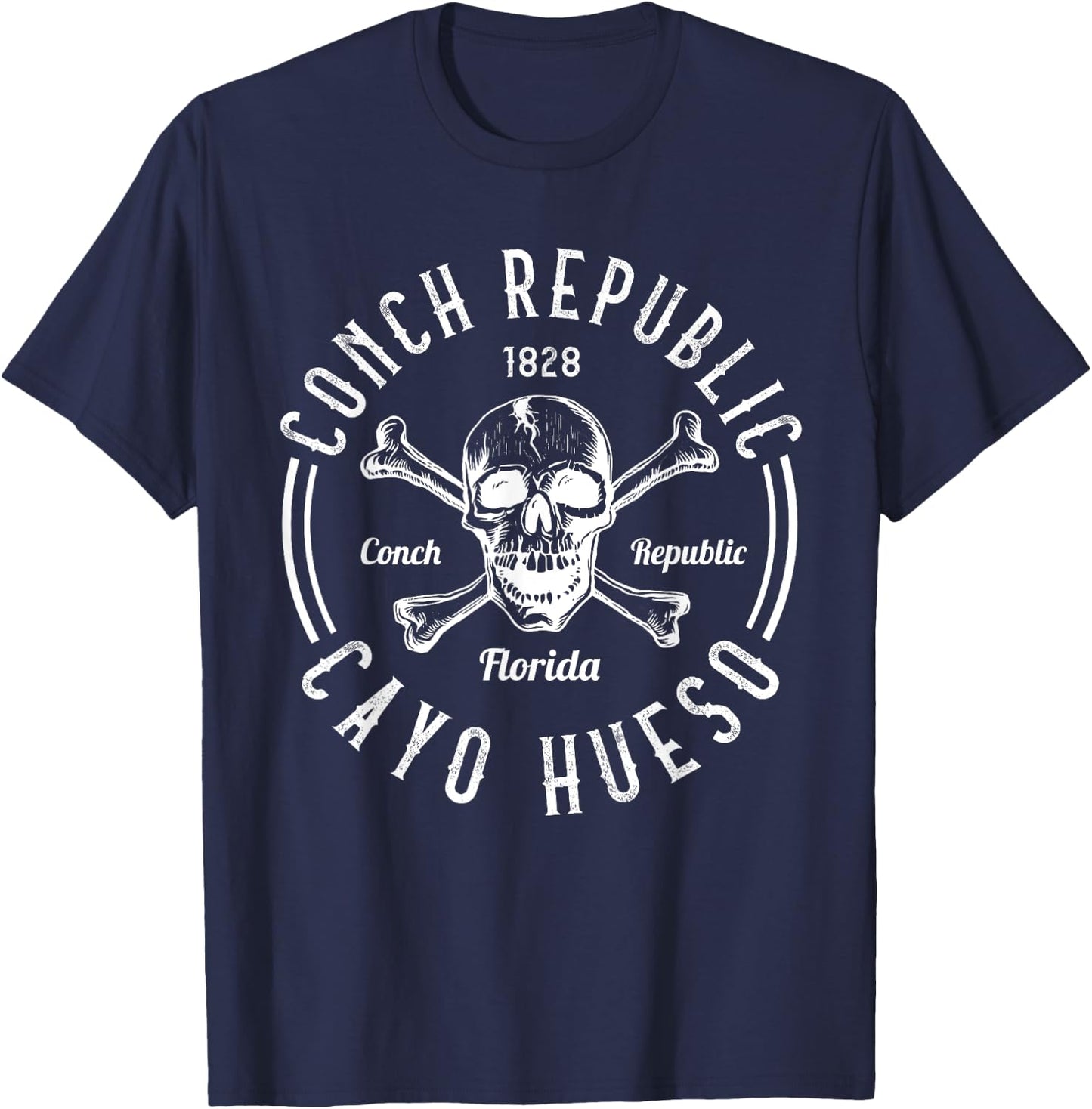 CONCH REPUBLIC CAYOs HUESO Florida Pirates Sunshine-State T-Shirt - T-Shirt | Navy