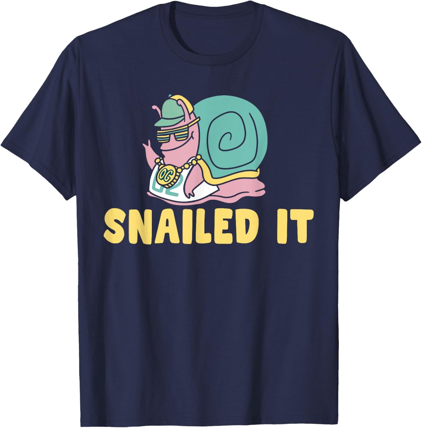 Snailed It Men Women Snails Humor Animal Funny Snail T-Shirt - T-Shirt | Navy