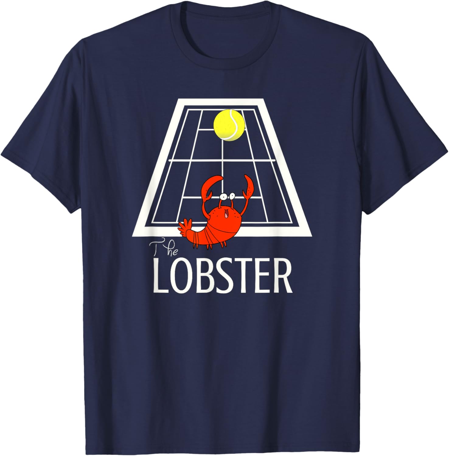 Funny Tennis The Lobster for tennis players and fans T-Shirt - T-Shirt | Navy