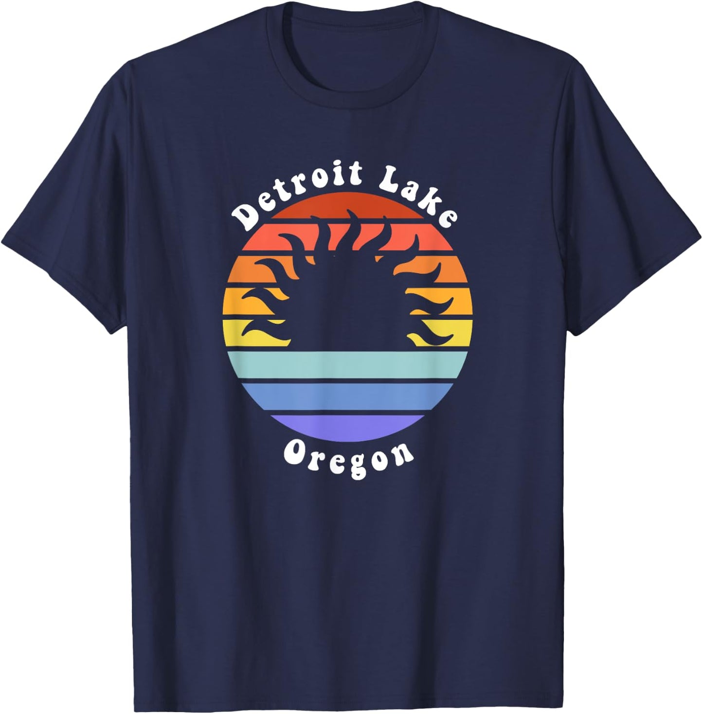 Detroit Lake Oregon Sunrise Vacation Souvenir T-Shirt - T-Shirt | Navy