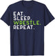 Eat Sleep Wrestle Repeat Wrestling Wrestler Men Women Kids T-Shirt - T-Shirt | Navy