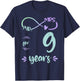 Mr. and Mrs. For 9 Years 9th Anniversary Wife and Husband T-Shirt - T-Shirt | Navy