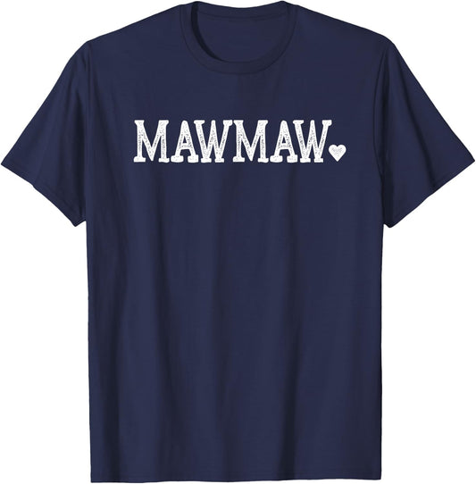 MawMaw Gifts Design with Heart Love MawMaw T-Shirt - T-Shirt | Navy