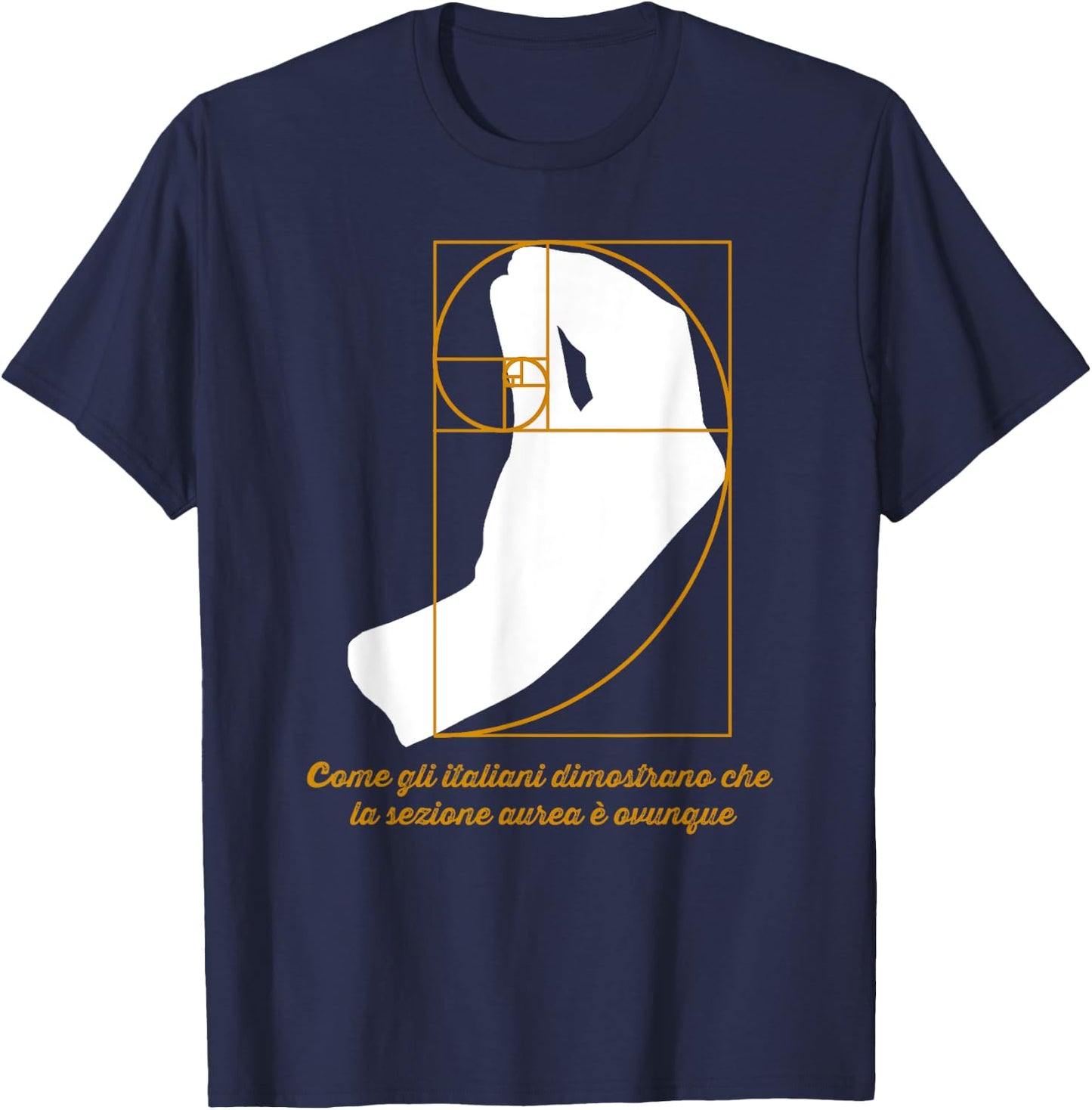 Golden Ratio Math Funny Italian Hand Gesture Fibonacci T-Shirt - T-Shirt | Navy