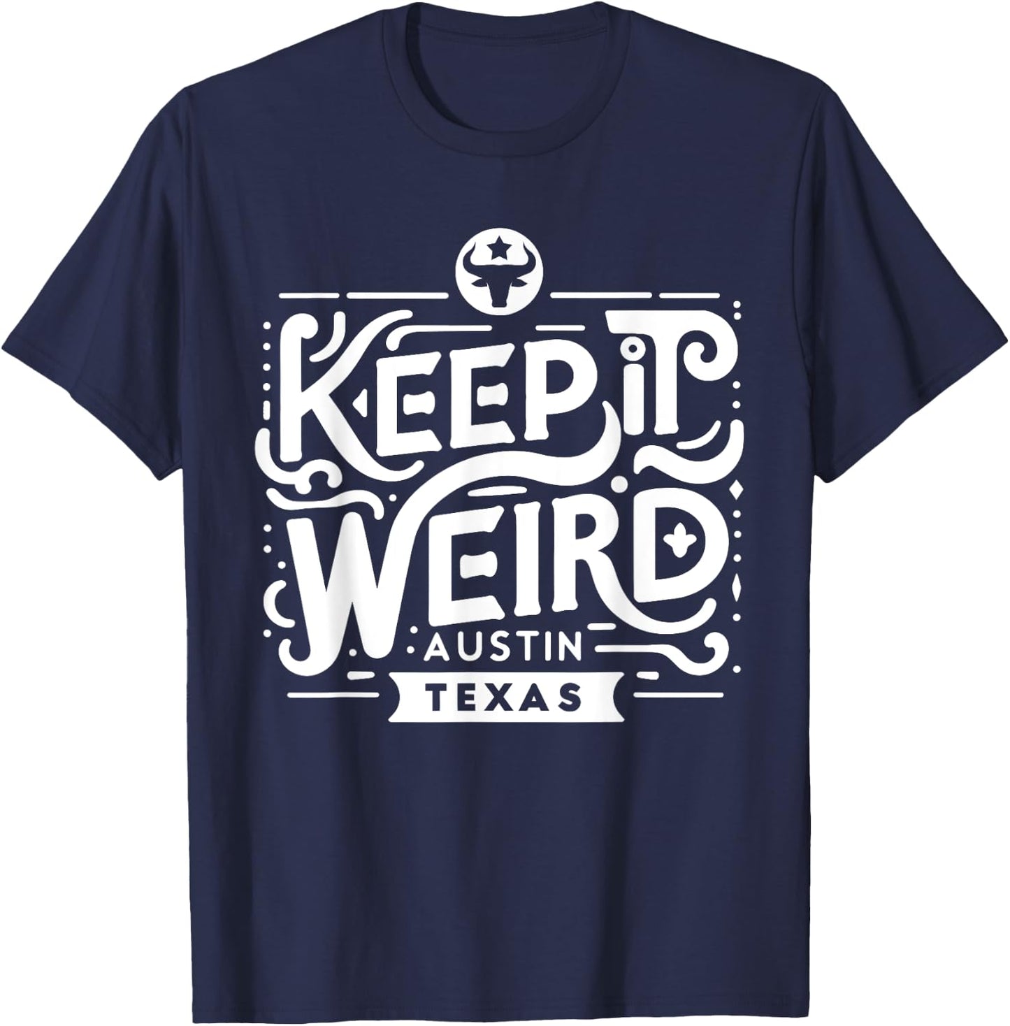 Funny for Austin Unicorns Keep Austin Texas Weird for Austinite -Adults Black T-Shirt - T-Shirt | Navy