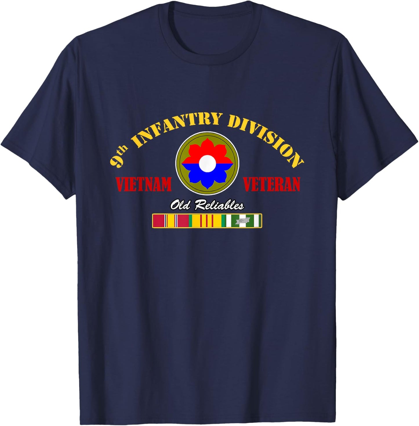9th Infantry Division Vietnam Veteran Military Papa Xmas T-Shirt - T-Shirt | Navy