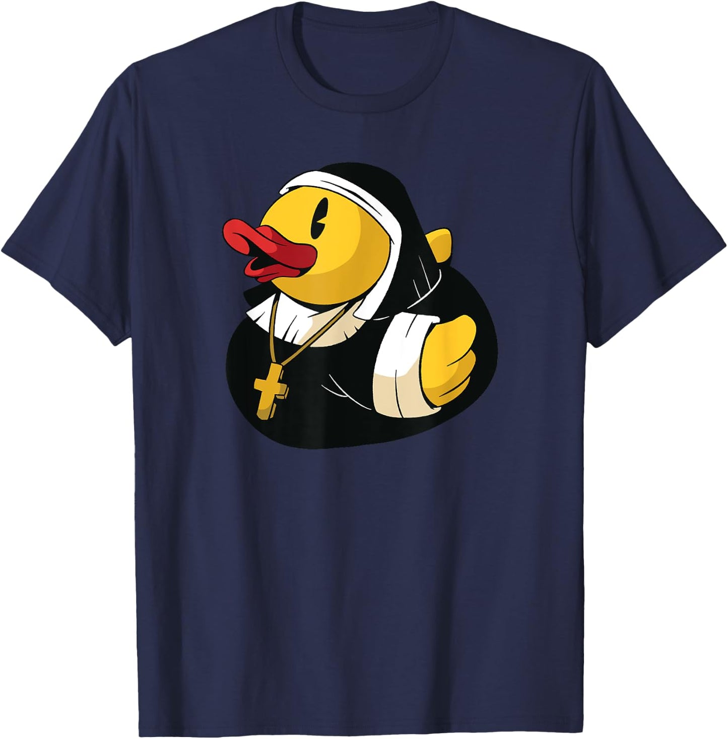 Rubber Duck Nun - Funny Halloween T-Shirt - T-Shirt | Navy