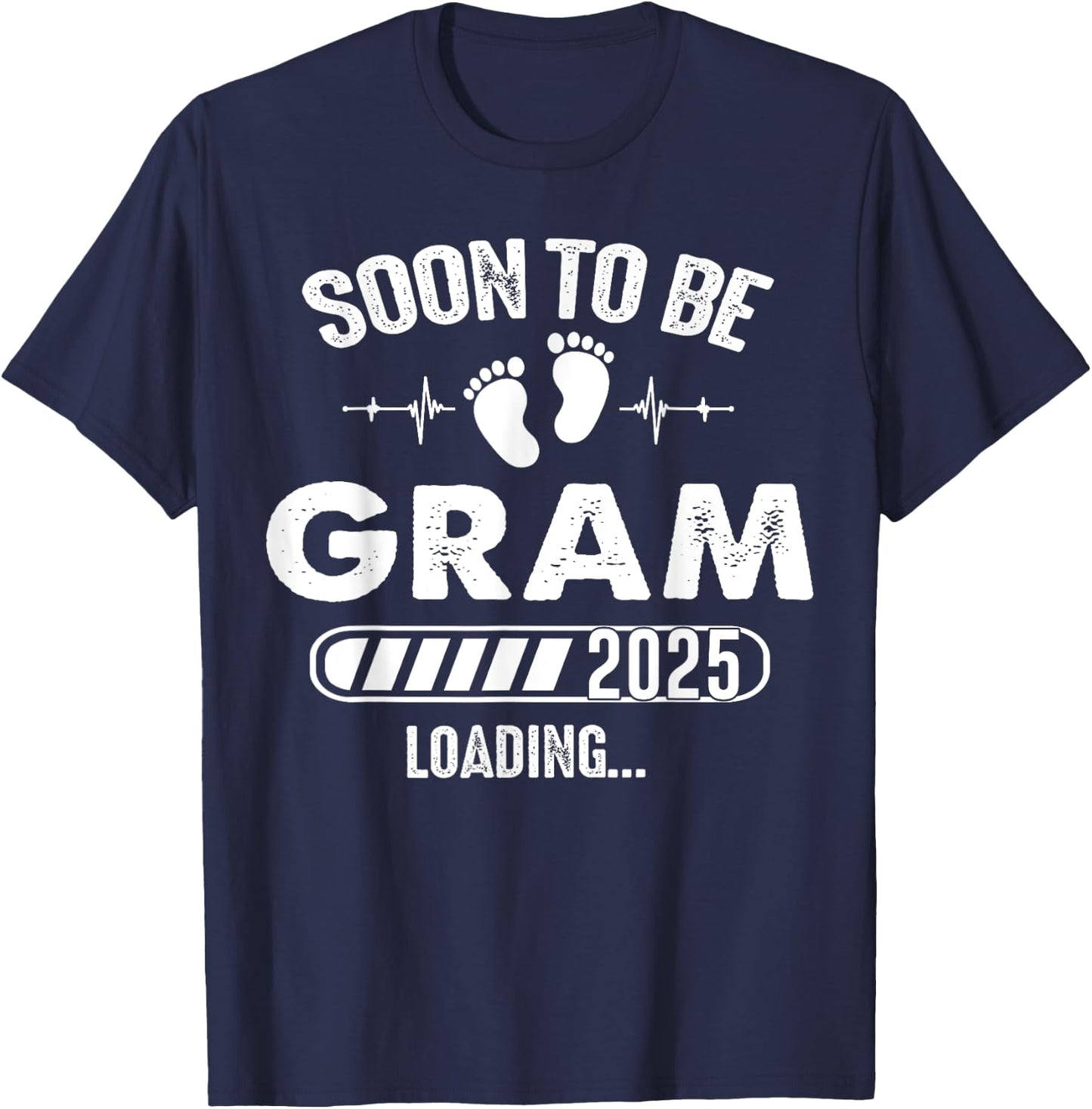 Soon To Be Gram 2025 Baby Loading T-Shirt - T-Shirt | Navy