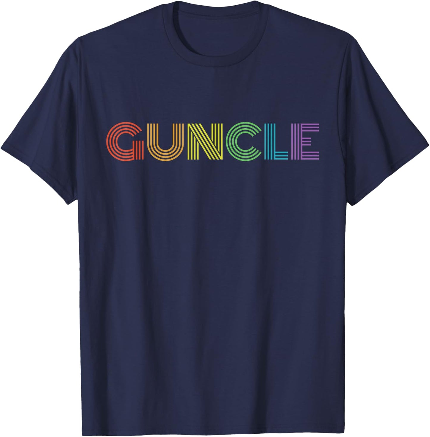 Fabulous Guncle Shirt - New Baby Gay Uncle Rainbow T-Shirt - T-Shirt | Navy