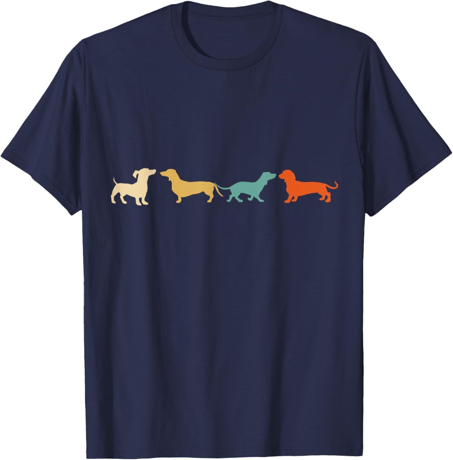Dachshund Shirt Vintage Retro Wiener Dog Gift T-Shirt - T-Shirt | Navy