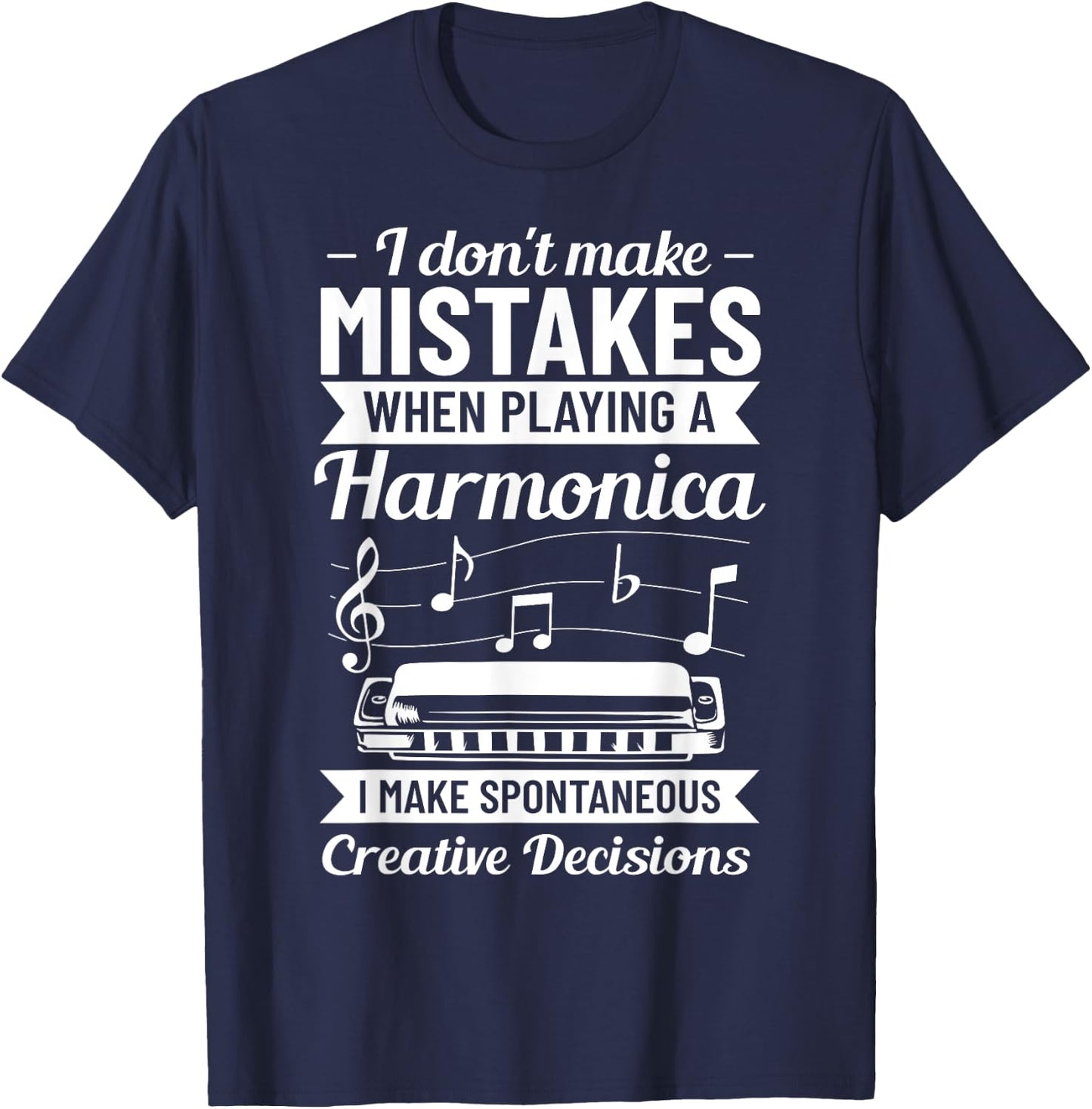Harmonicist Music Instrument Mouth Organ Harmonica Player T-Shirt - T-Shirt | Navy