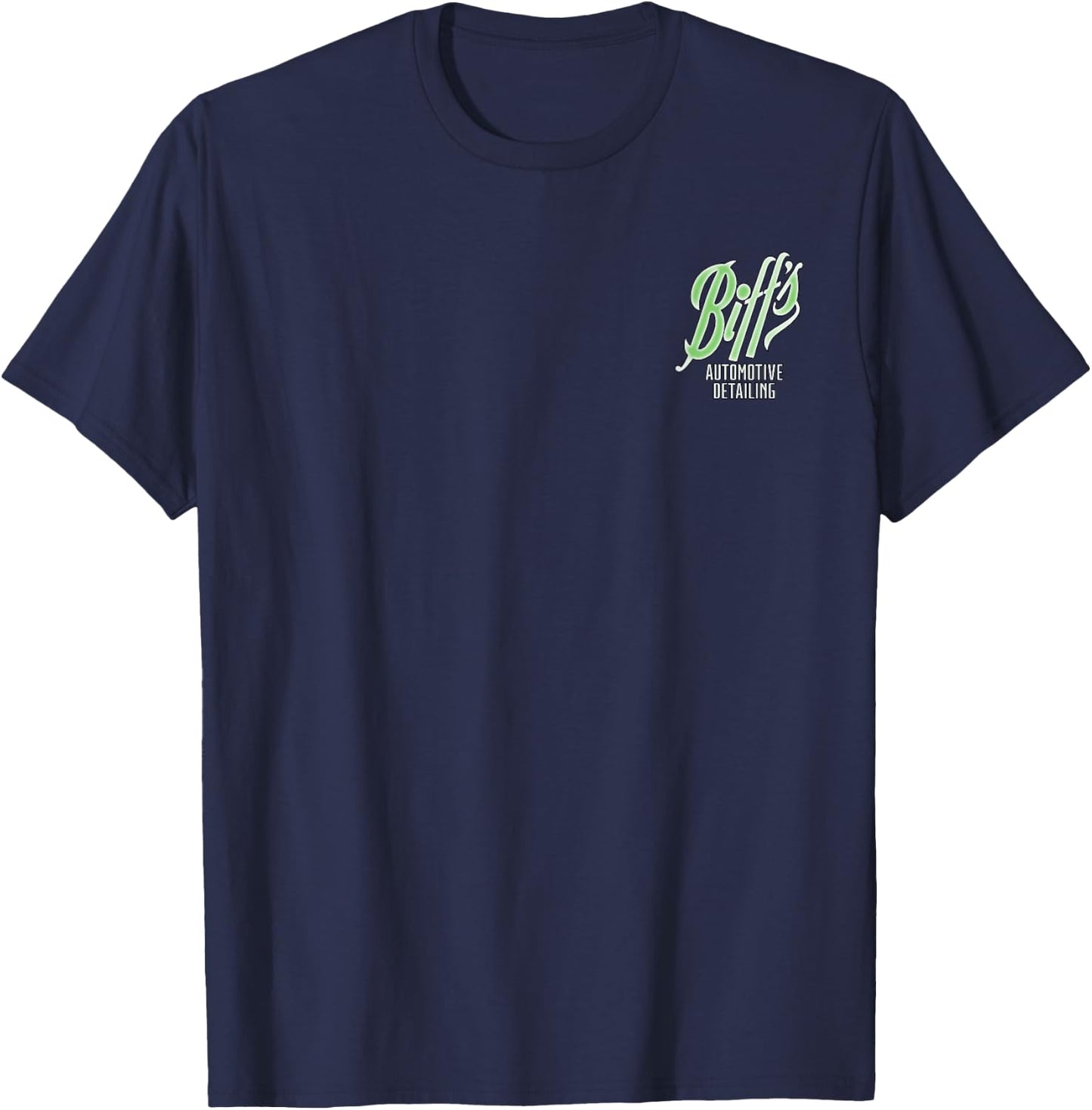 Back to the Future Biff Automotive Detailing Front & Back T-Shirt - T-Shirt | Navy