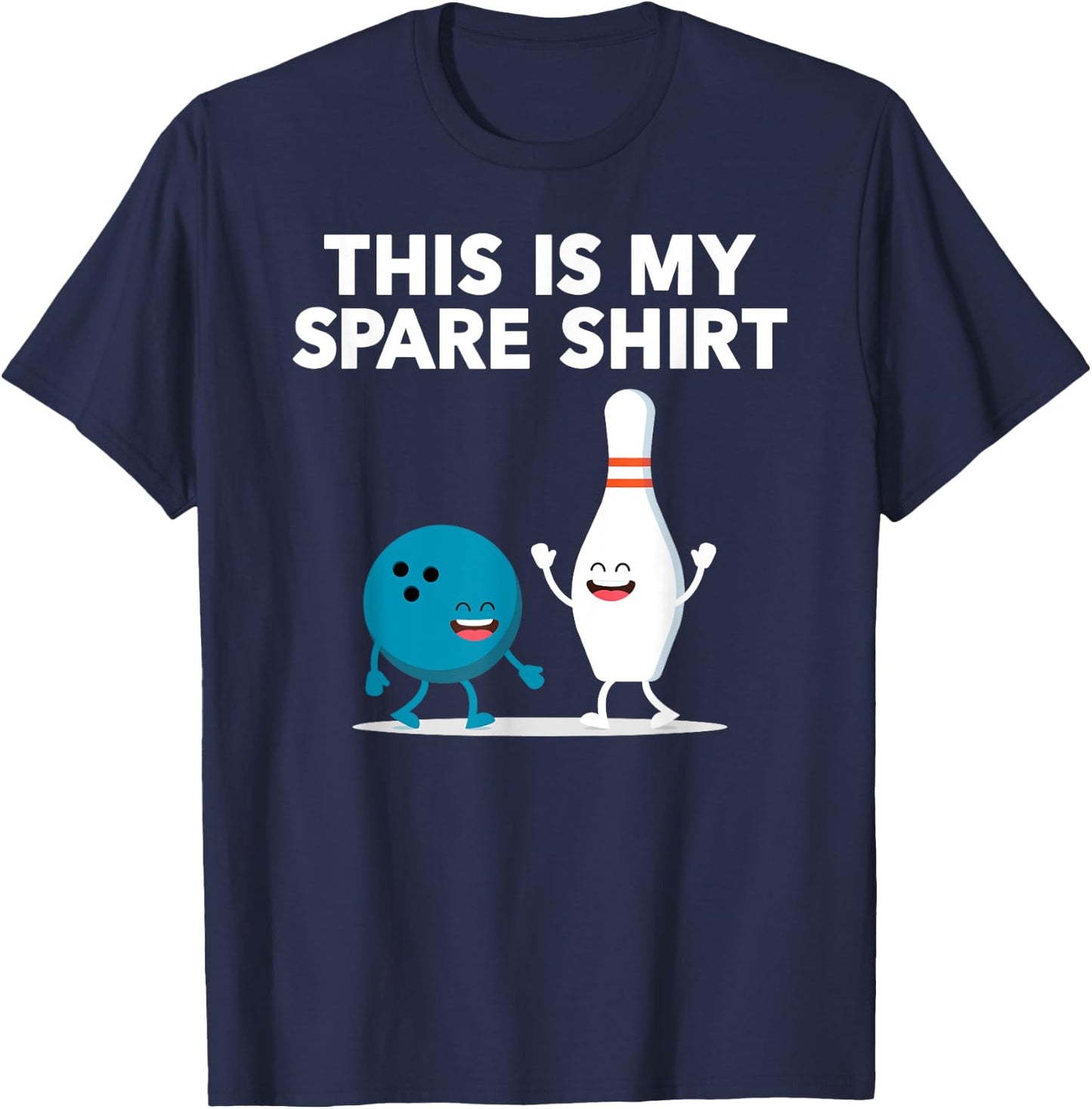 Funny Bowling Women Boys & Girls | Spare Shirt T-Shirt - T-Shirt | Navy