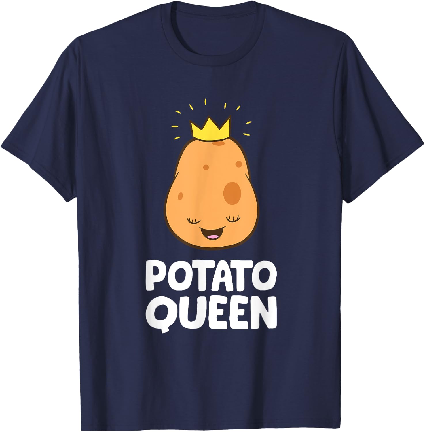 Funny Potato Lover Potato Queen T-Shirt - T-Shirt | Navy