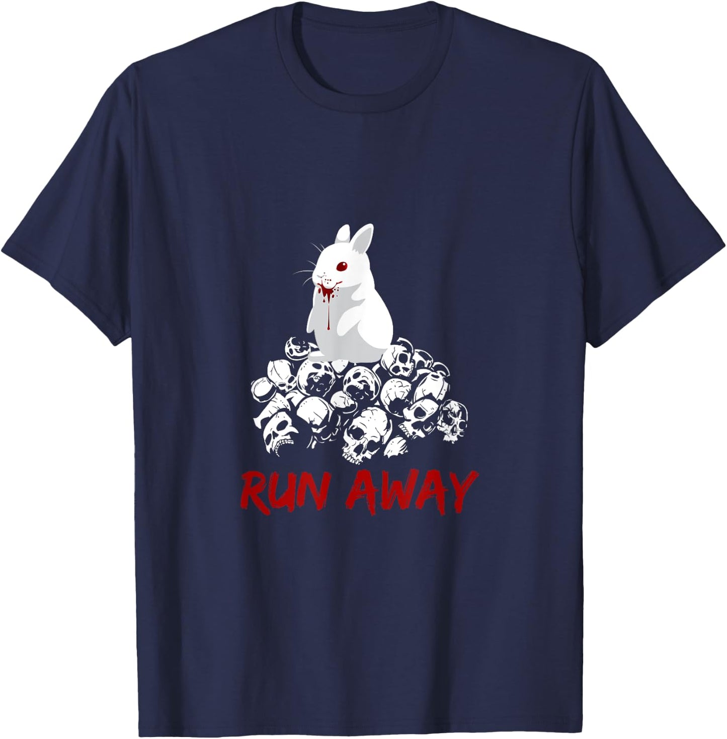 Run Away Bunny Funny Design T-Shirt - T-Shirt | Navy