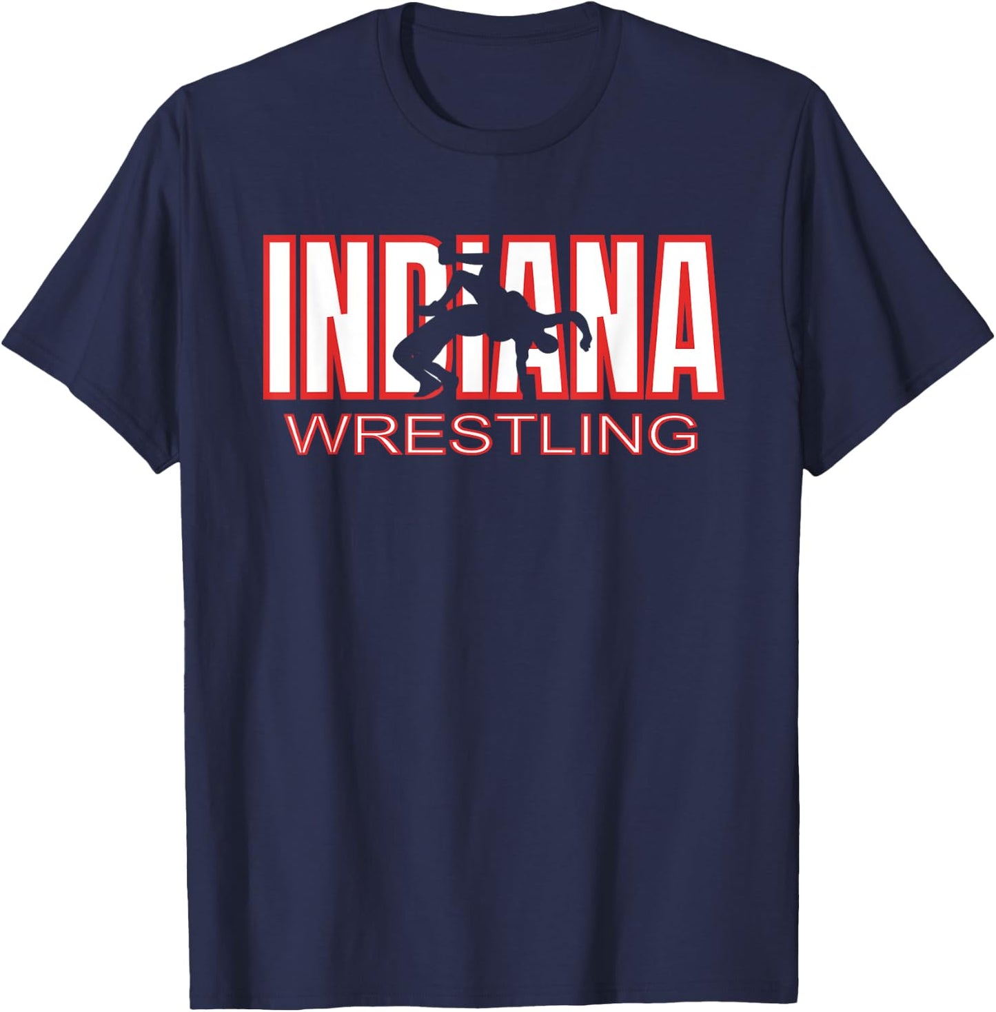Indiana Wrestler Wrestling Team The Hoosier State Pride Gift T-Shirt - T-Shirt | Navy
