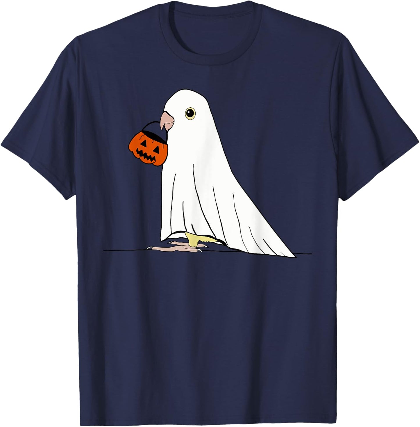 Parrot Ghost Pumpkin Funny Birds Lover Halloween Costume T-Shirt - T-Shirt | Navy