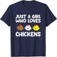 Just a Girl Who Loves Chickens T-Shirt - T-Shirt | Navy