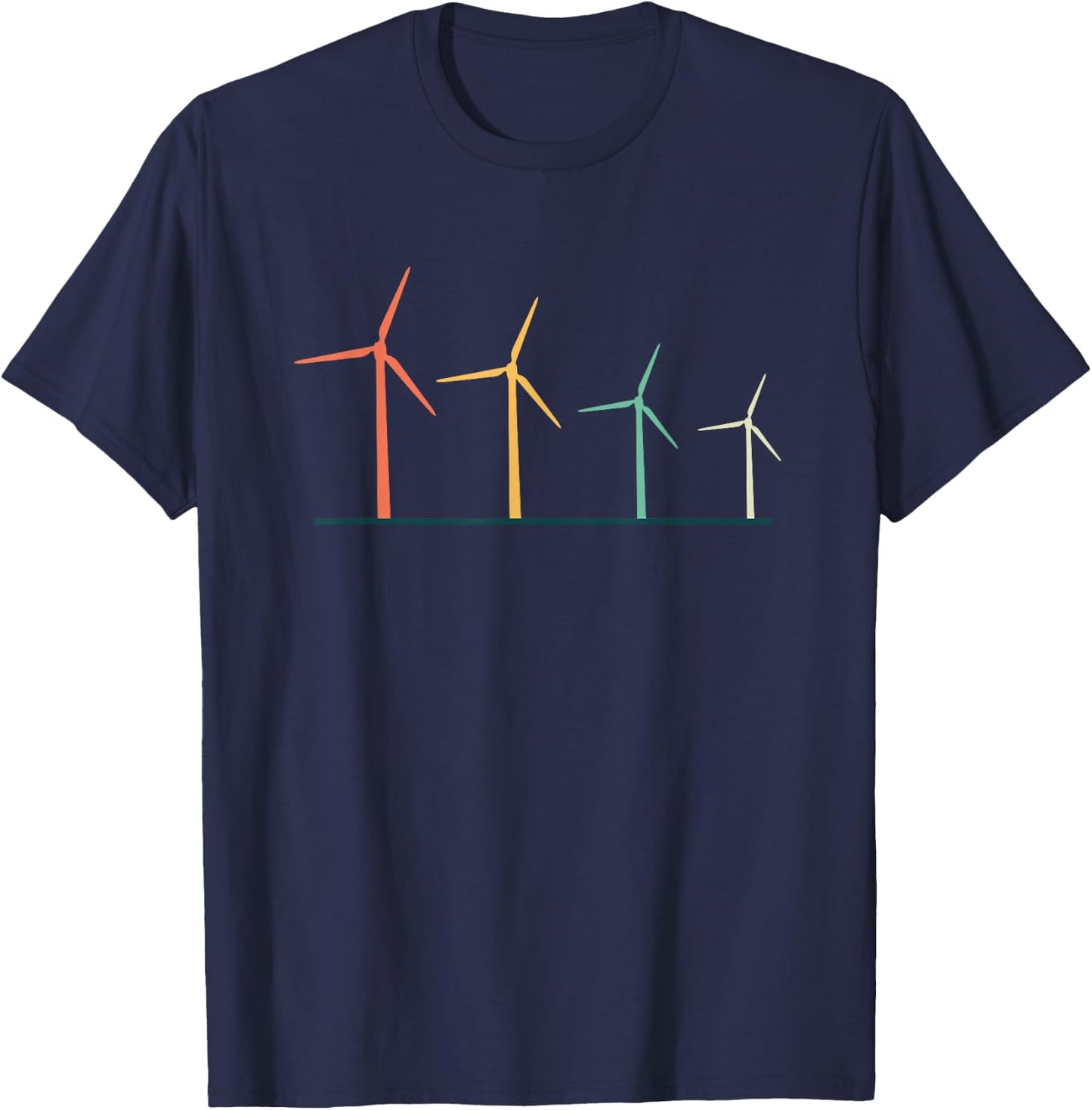 Retro Windmill Vintage Windmills Wind Energy Power Ecology T-Shirt - T-Shirt | Navy