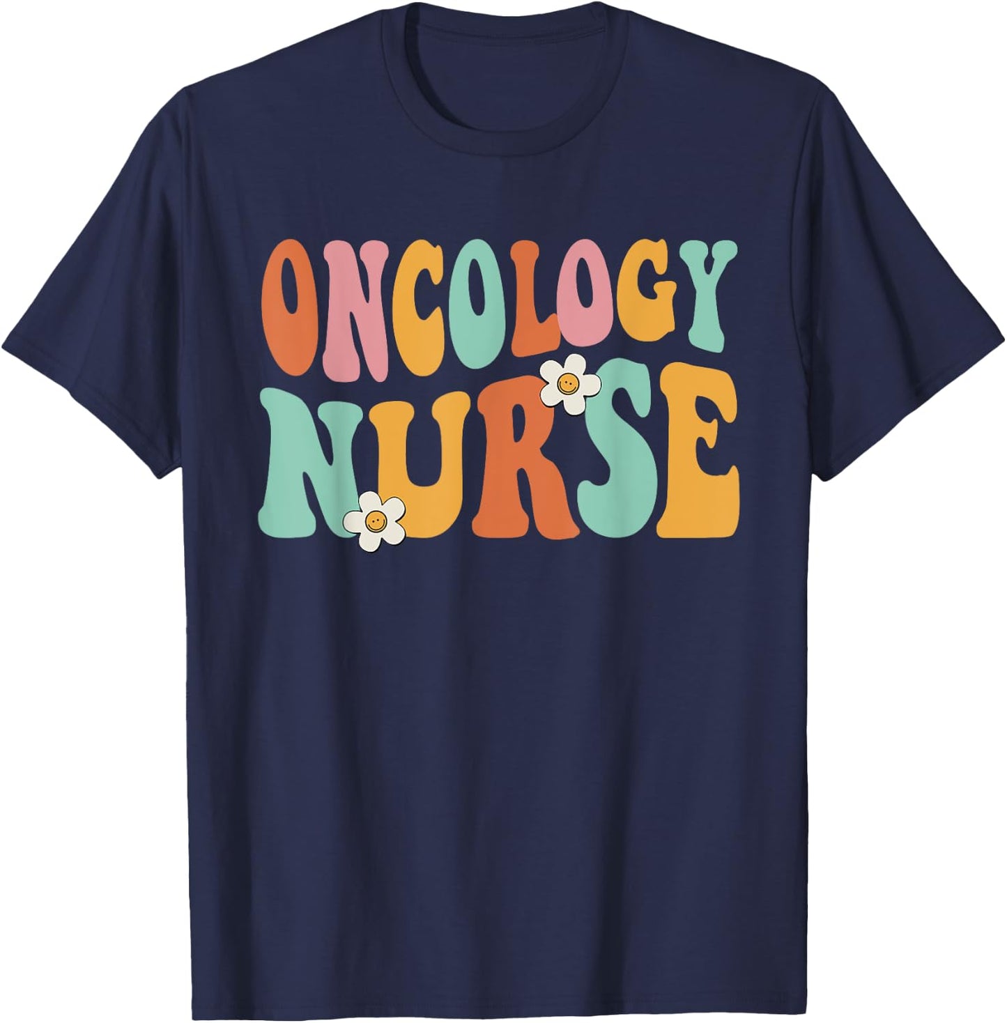 Retro Groovy Oncology Nurse OCN Nursing Oncologist T-Shirt - T-Shirt | Navy