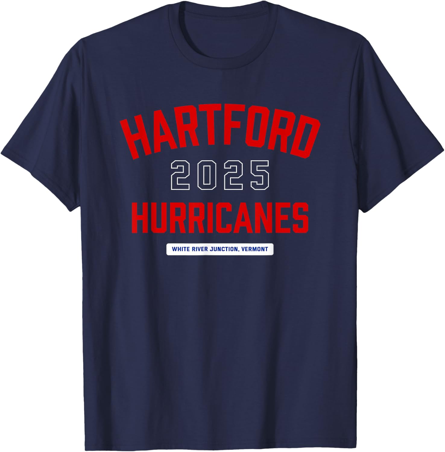 Hartford Hurricanes White River Junction, Vermont 2025 T-Shirt - T-Shirt | Navy