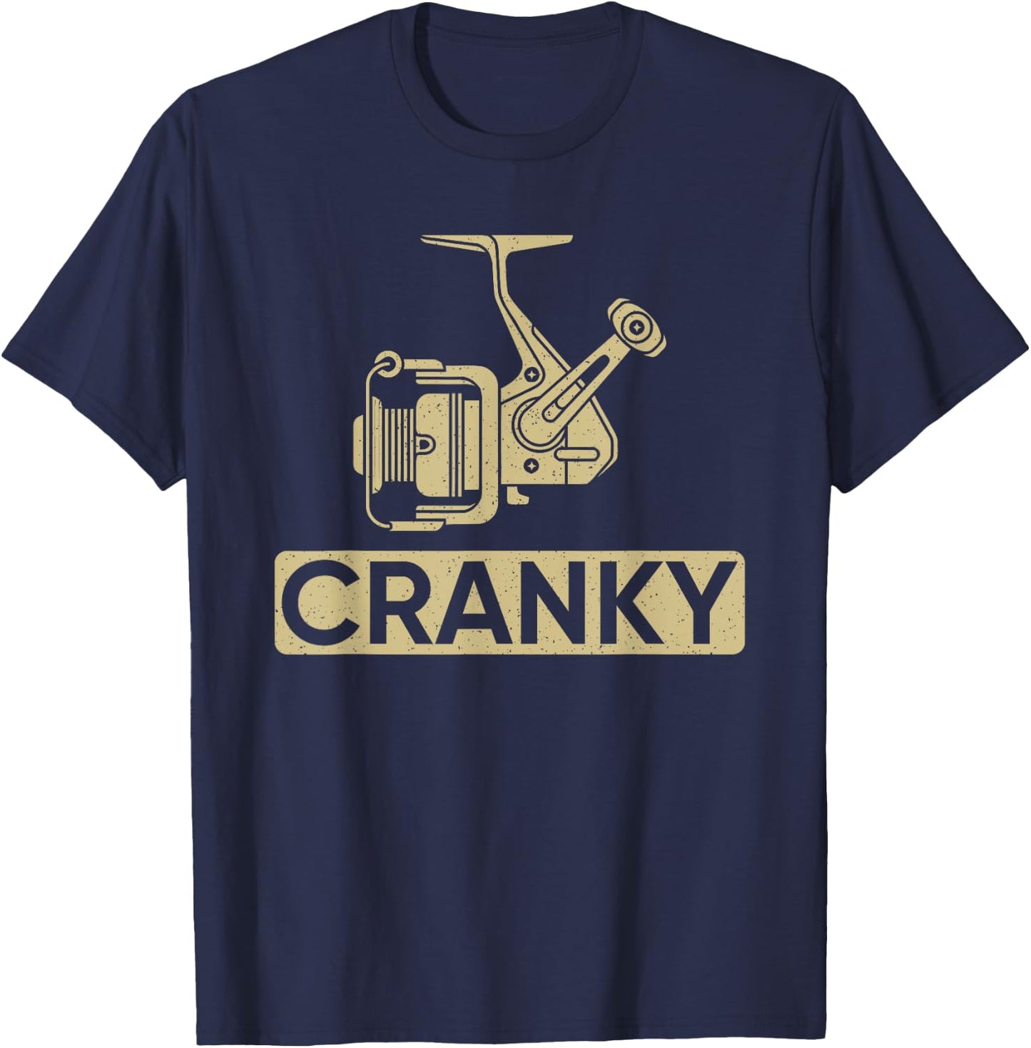Cranky Fishing Vintage Fisherman Fathers Day Fish Dad Cranky T-Shirt - T-Shirt | Navy