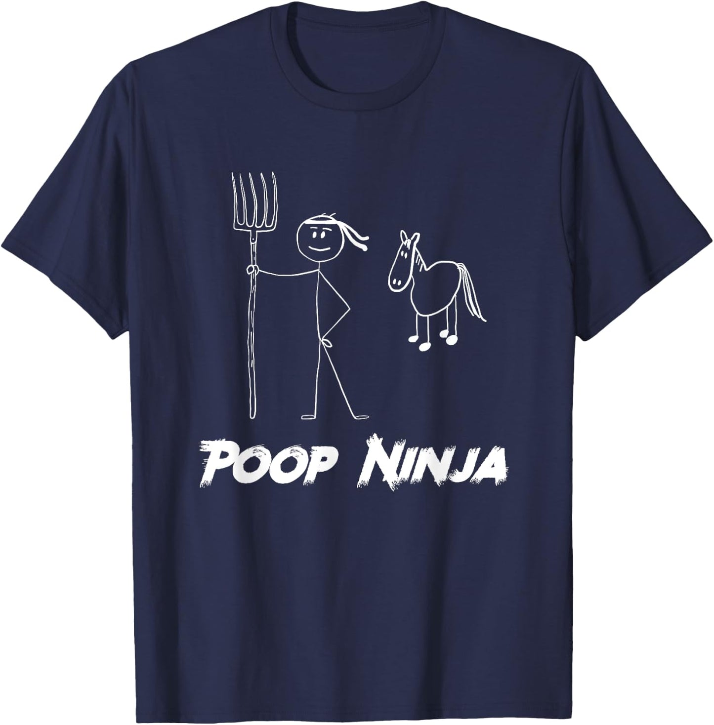 Rocky Ford Women's Horse Lover Barn Poop Ninja T-Shirt - T-Shirt | Navy