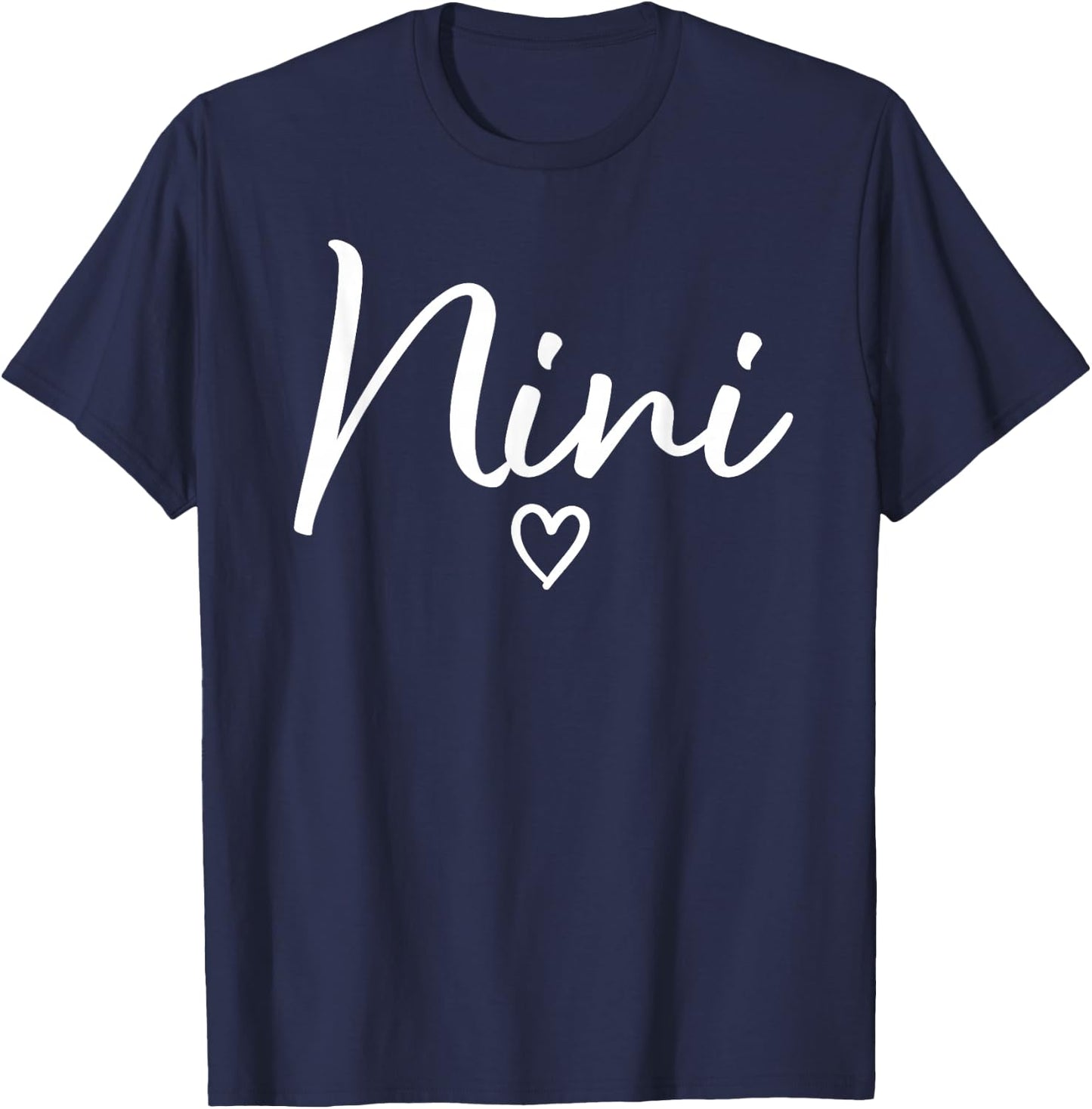 Nini Gifts Grandma Heart Mother's Day Nini T-Shirt - T-Shirt | Navy