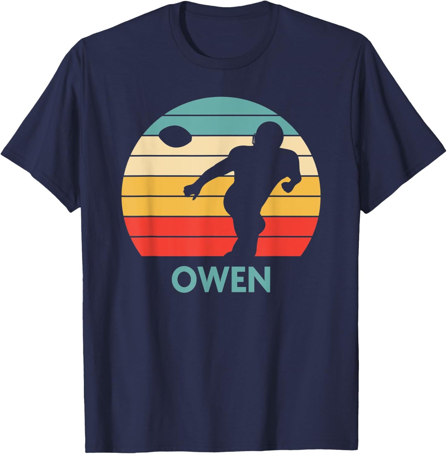 Owen Name Gift Personalized Football T-Shirt - T-Shirt | Navy