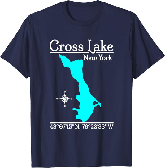 Cross Lake - New York T-Shirt - T-Shirt | Navy