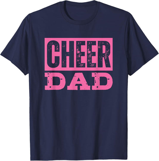 Cheer Dad Pink Cheerleading T-Shirt - T-Shirt | Navy