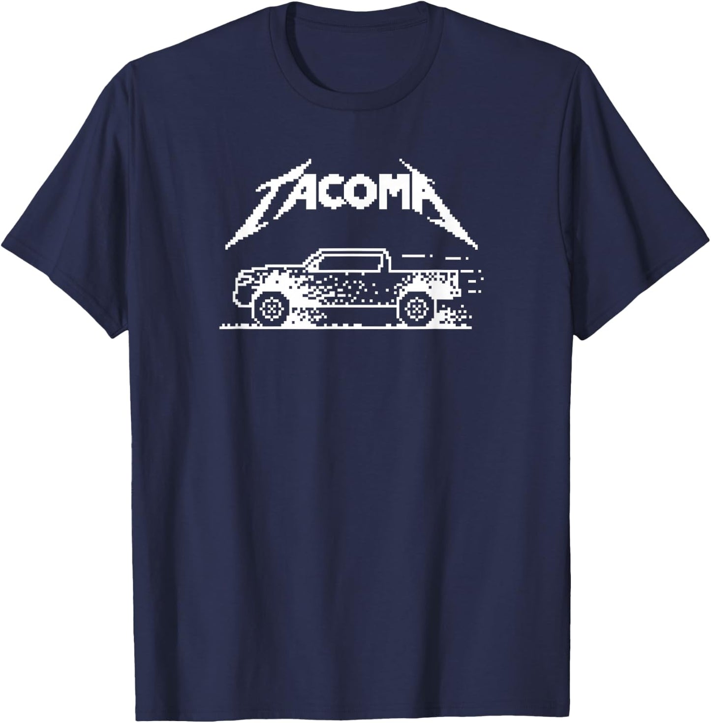 Tacoma Truck Metal Inspired Pixel Art Tacomatallica T-Shirt - T-Shirt | Navy