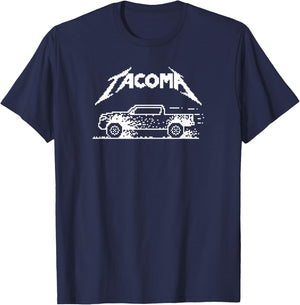 Tacoma Truck Metal Inspired Pixel Art Tacomatallica T-Shirt - T-Shirt | Navy
