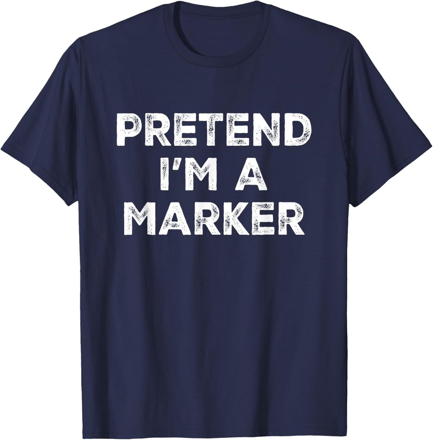 Pretend I'm A Marker Lazy Halloween Costume T-Shirt - T-Shirt | Navy