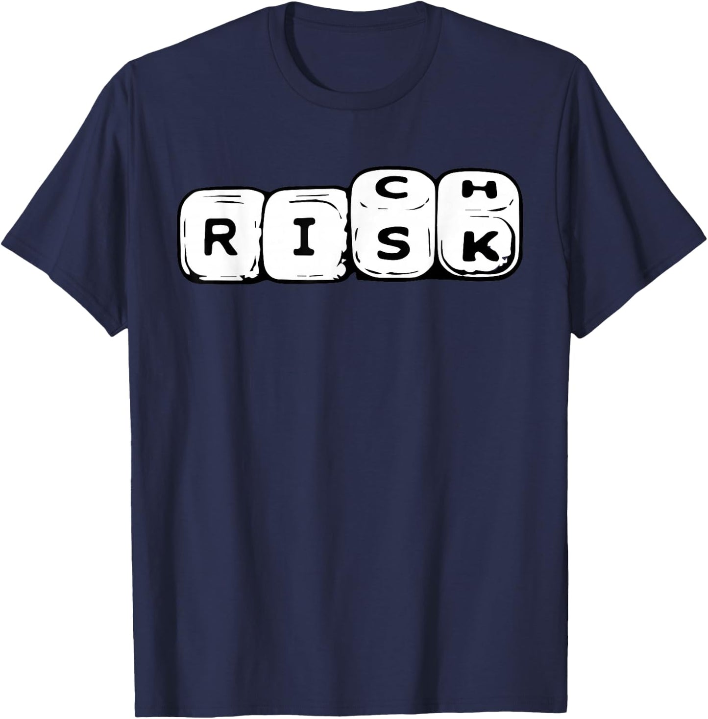 Risk Rich Dice Hustle Entrepreneur Money Dollar Wealth Funny T-Shirt - T-Shirt | Navy