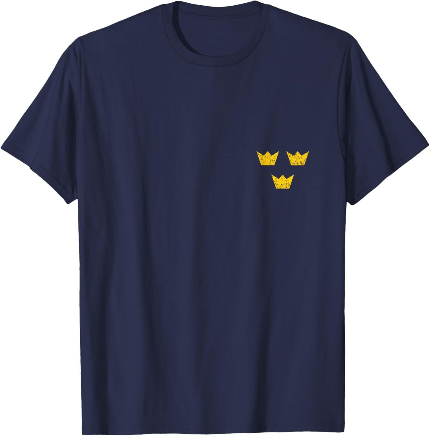 Sweden Crowns Swedish Flag Sverige Pride Vintage Souvenir T-Shirt - T-Shirt | Navy